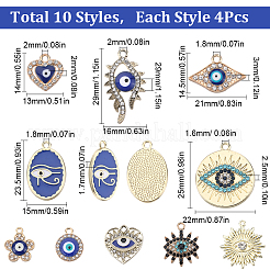 40 pièces 10 styles pendentifs en strass en cristal d'alliage&nbsp;FIND-SC0006-74