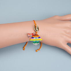 Женские браслеты с подвеской на руку из бисера Миюки с регулируемой подвеской в виде хамсы&nbsp;PZ5125