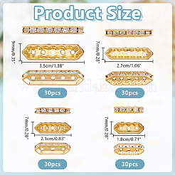 120 pz 4 stili di barre distanziatrici in lega di cristallo e strass&nbsp;FIND-ME0004-07G