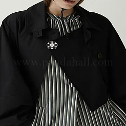 2 шт. латунные пуговицы с кубическим цирконием на ножке&nbsp;BUTT-LP0001-66