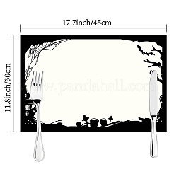 Rechteck mit Halloween-Themenmuster Baumwollleinentuch Tischset&nbsp;AJEW-WH0196-008