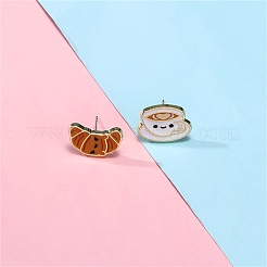 Серьги-гвоздики из цинкового сплава с эмалью&nbsp;FS-WGE0F18-01