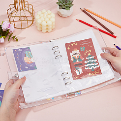 1 шт. прямоугольные прозрачные ПВХ мини-папки с 6 кольцами&nbsp;AJEW-FH0006-68