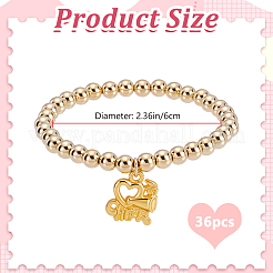 36 bracciale di perline rotonde in plastica CCB&nbsp;BJEW-DR00021