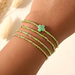 4 Stück Set aus böhmischem Sommerkreuz und elastischem Armband mit Glasperlen&nbsp;BE5944-1