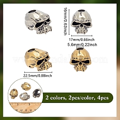 4шт 2 цвета латунные бусины&nbsp;KK-NB0003-97