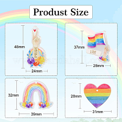 16шт 4 стиля акриловые подвески с принтом&nbsp;MACR-CJ0001-52