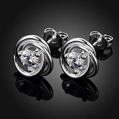 Orecchini zirconi perno piatto in ottone rotonda di design perfetto&nbsp;EJEW-BB04617
