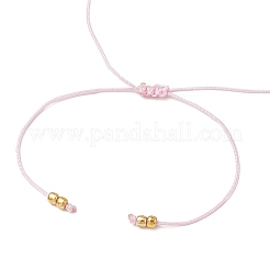 Натуральные круглые бусины из розового кварца плетеные браслеты из бусин для женщин&nbsp;BJEW-JB11655-07
