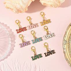 8шт 8 цвета сплава эмали кулон украшения&nbsp;HJEW-FS00084