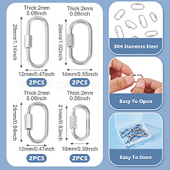 8 Stück 4 Stile 304 Edelstahl Schraube Karabiner Schloss Charms&nbsp;STAS-TA0005-54