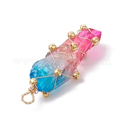 Подвески из натурального кварца с медной проволокой и гальваническим покрытием&nbsp;PALLOY-JF02626-04