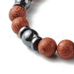 Braccialetto di perle di ematite sintetiche per uomo donna&nbsp;BJEW-JB06755
