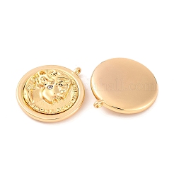 Латунные микропаве прозрачные подвески с фианитом&nbsp;KK-S389-11G