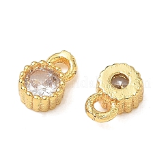 Breloques de zircone cubique clair pavés en laiton&nbsp;CU-CBABB5B-06G