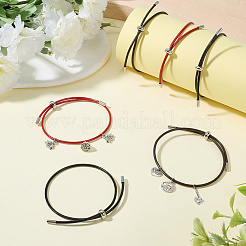 12шт 3 цвета регулируемые браслеты из искусственной кожи со шнуром-слайдером&nbsp;BJEW-SC0001-39P