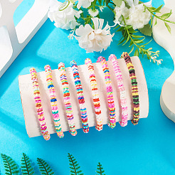 8шт. наборы браслетов из бисера и бусин ручной работы из полимерной глины heishi&nbsp;BJEW-TAC0030