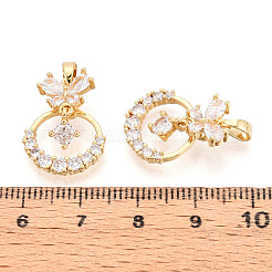 Pendentifs avec zircon cubiques à micro-pavés en laiton&nbsp;KK-N272-09G