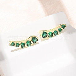 Boucles d'oreilles à clous en laiton pavé de zirconiums cubiques&nbsp;KK-CBAA351-13G