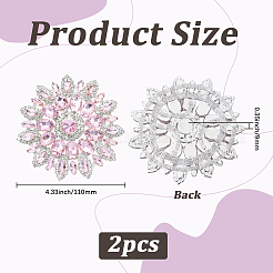 2 Stück Glas-Hotfix-Strass.&nbsp;DIY-GF0013-36A