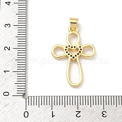 Pendenti in zirconi cubici trasparenti in micro pavè di ottone&nbsp;KK-B176-01G-03