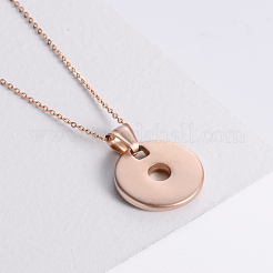 Французский винтажный стиль нержавеющая сталь Ом Мани Падме Хум плоские круглые подвески ожерелья для женщин&nbsp;VS6601