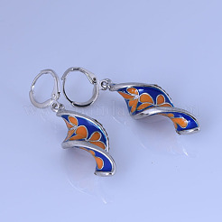 Серьги-кольца из сплава с эмалью&nbsp;FS-WGD1429-01