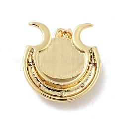 Occhio con luna in ottone micro pavé pendenti in zirconi chiari&nbsp;KK-G419-12G