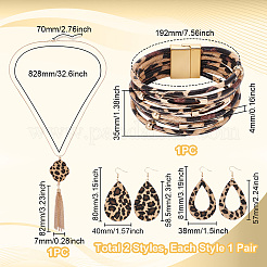Tropfenohrringe mit Leopardenmuster&nbsp;AJEW-AN0007-08