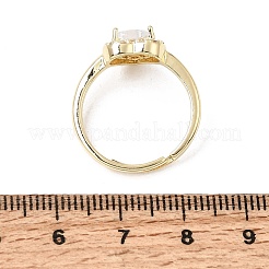 Anelli aperti con polsino in ottone micro pavé di zirconi cubici trasparenti&nbsp;CU-CBA5C10-01G