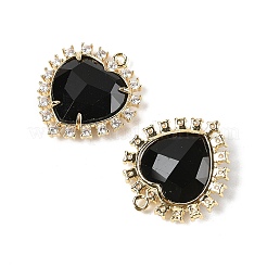 Подвески в форме сердца из натурального обсидиана&nbsp;G-I382-03G-04