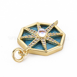 Латунные микропаве прозрачные подвески с фианитом&nbsp;KK-N227-67-NF