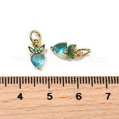 Breloques en laiton avec zircone cubique de micro pave&nbsp;ZIRC-H119-06G-03