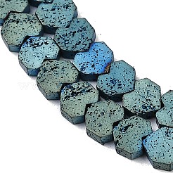 Fili di perle di roccia lavica naturale elettrodeposta&nbsp;G-K388-04A-03