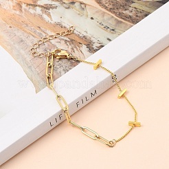 Cadena de clip de latón y pulseras de cadena de bordillo&nbsp;BJEW-JB05500