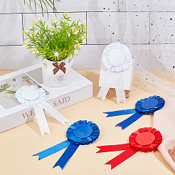 24 шт. 3-цветные значки в форме ленты для наград из жести&nbsp;JEWB-CP0001-28