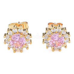 Серьги-гвоздики с кубическим цирконием&nbsp;EJEW-N011-60B