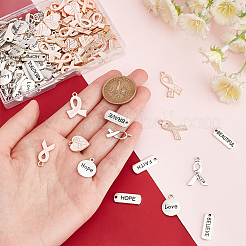 140 шт. 14 стильные подвески из цинкового сплава с ленточками для повышения осведомленности&nbsp;FIND-PH0018-24