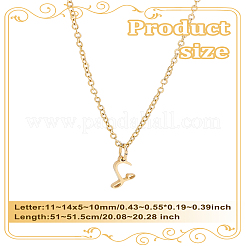 1 collar con colgante de letra de acero inoxidable 304&nbsp;NJEW-LP0001-39S-G