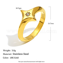 Anelli per dita in acciaio chirurgico inossidabile 316l con zirconia cubica trasparente&nbsp;WGD89A7-03