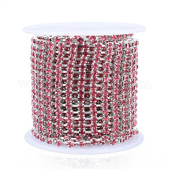 Chaînes strass en laiton plaqué argent&nbsp;CHC-N020-11D