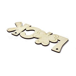 Bricolage mot chance ornements en bois inachevés embellissements en bois vierges&nbsp;WOOD-C009-03