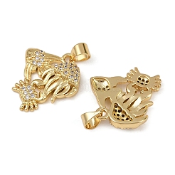 Pendentifs avec zircon cubiques à micro-pavés en laiton&nbsp;KK-I358-064G-03
