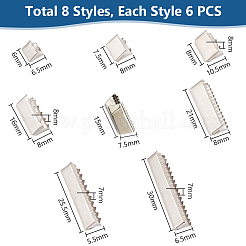 48 шт. 8 стиля латунных ленточных обжимных наконечников&nbsp;KK-PH0010-05
