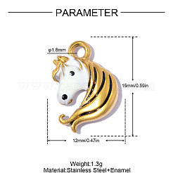 Anhänger aus Edelstahl 304 mit schwarzer Emaille&nbsp;SA-OY001-11G