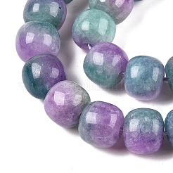 Teñidos naturales blancas abalorios de jade hebras&nbsp;G-T138-D18