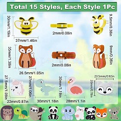 15 шт. 15 стильных экологически чистых силиконовых бусины для пищевых продуктов&nbsp;SIL-SC0001-18