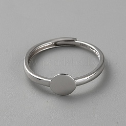 Componentes ajustables del anillo de plata de primera ley con baño de rodio&nbsp;LS-STER-WH0008-37P