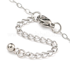 Braccialetti con ciondolo cavo a catena in acciaio inossidabile 304 anti-ossidazione&nbsp;BJEW-P334-10B-P