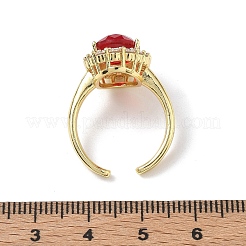 Offene Manschettenringe aus Messing mit Mikropavé und Zirkonia für Damen&nbsp;RJEW-L343-17G-06
